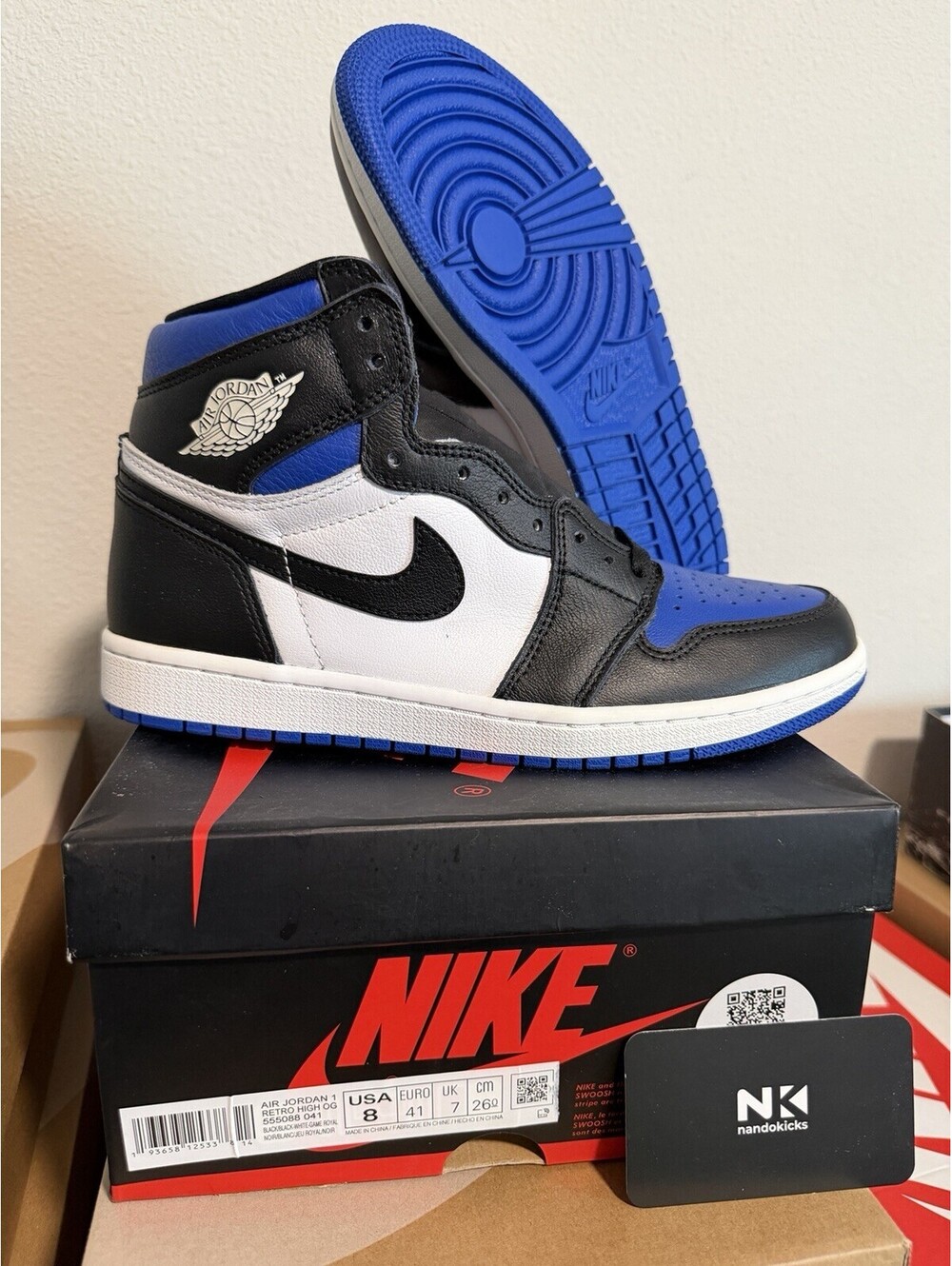 Nike Air Jordan 1 Retro High "Royal Toe" | 555088-041 | Size 8M